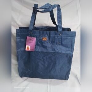 Nwt JM New York BLUE Denim Jean Large Beach / Shopper Tote Shoulder Bag
